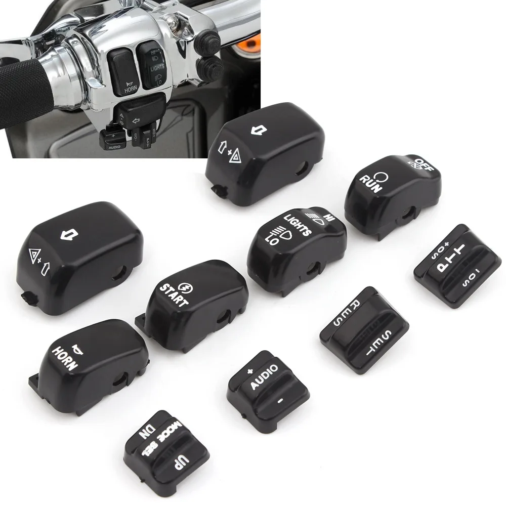 Motorcycle Accessories USA Black Hand Control Switch Housing Caps For