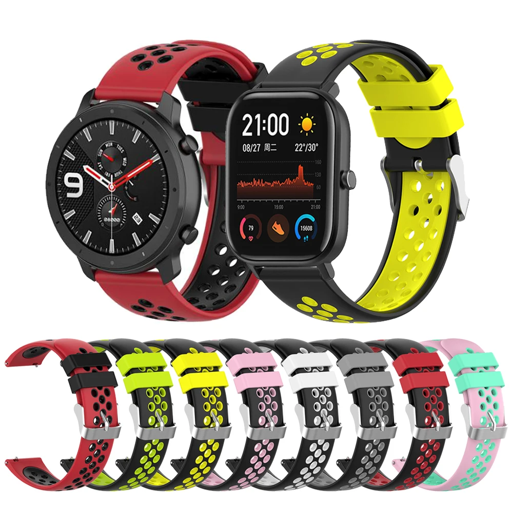 Watch-Strap-For-Xiaomi-Huami-Amazfit-GTS-Watchband-Amazfit-GTR-42mm-silicone-Bracelet-Wrist-Band-for