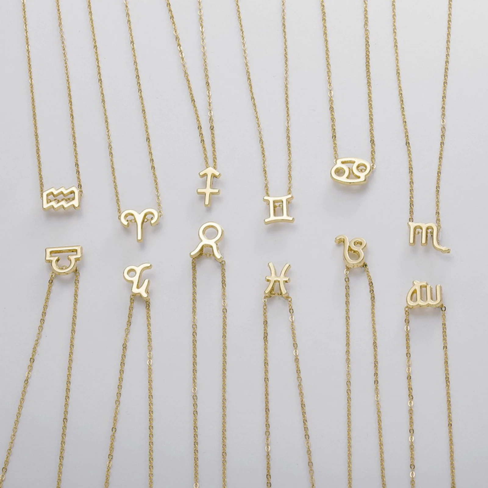 3Pcs Constellation Zodiac Layer Necklace For Women Zircon Necklaces Letter Pendant For Best Friend Birthday Jewelry Gifts 2