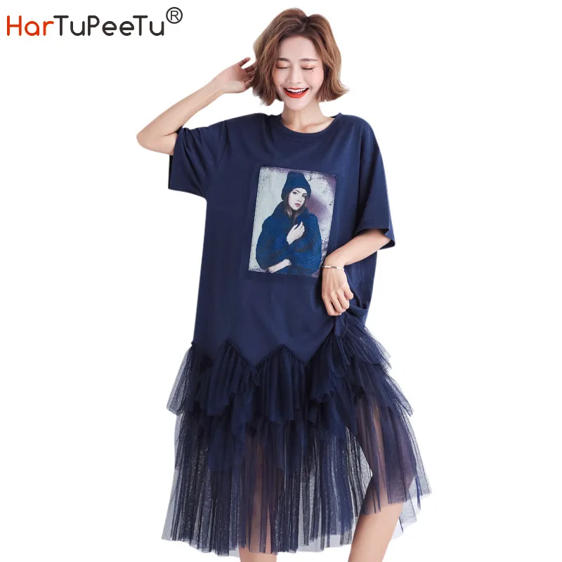 dark blue t shirt dress