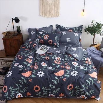 

Flower Printing Bedding Set 2pcs /3pcs/4pcs Duvet Cover Set 1 Quilt Cover+1 Flat Sheet +1/2Pillowcases Twin Full Queen King