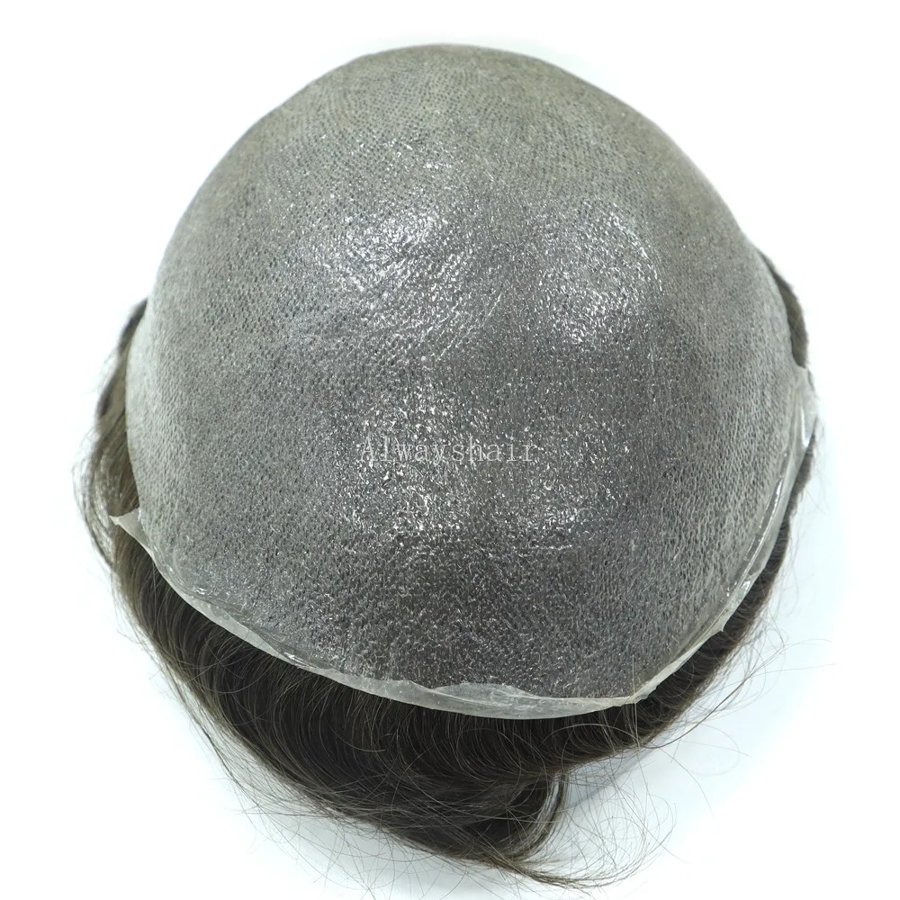 RH BIO Nature Hairline 0 06 08 мм супер тонкий мужской парик из кожи с синтетическими серыми