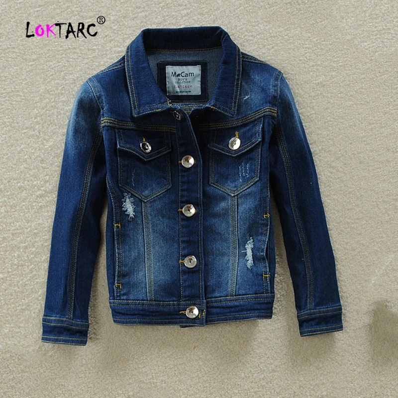 

LOKTARC Toddler Boy Denim Jacket Kids Girls Spring Autumn Cowboy Overcoat Children's Ripped Jean Jackets Outfit Boys’ Blouson