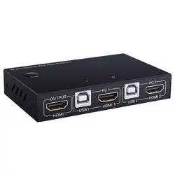 USB HDMI KVM переключатель коробка 4K 30Hz/60Hz видео дисплейный переключатель 2 PC Обмен клавиатурой мышь принтер сплиттер для домашнего офиса