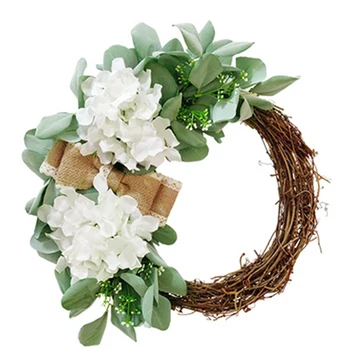 

36/40cm Artificial Simulation Fake Flower Wreath Door Hanging Green Garland Wedding Christmas Halloween Hang Home Decor Cloth