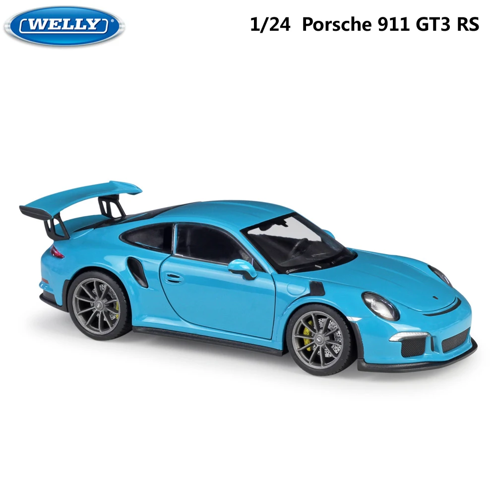 Finest WELLY 1:24 Scale Diecast Simulator Car Porsche 911 GT3 RS Model Car Alloy Sports Car Metal Toy Raci
