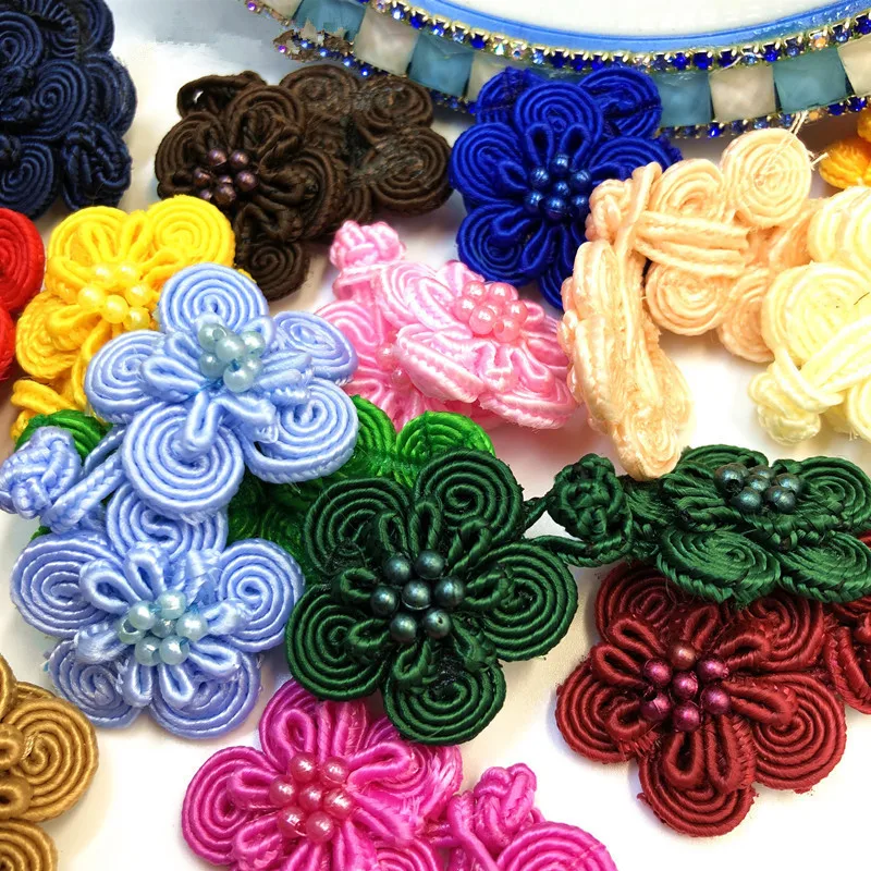 DoreenBeads 5 пар китайская лягушка застежка с узлом пуговицы Ципао ручная работа