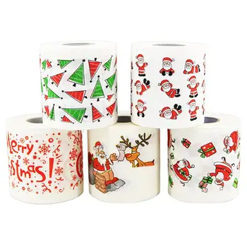 

5 Rolls Disposable Napkins Tissue Napkins Christmas Toilet Papers Kitchen Cleaning Paper Disposable Kitchenware
