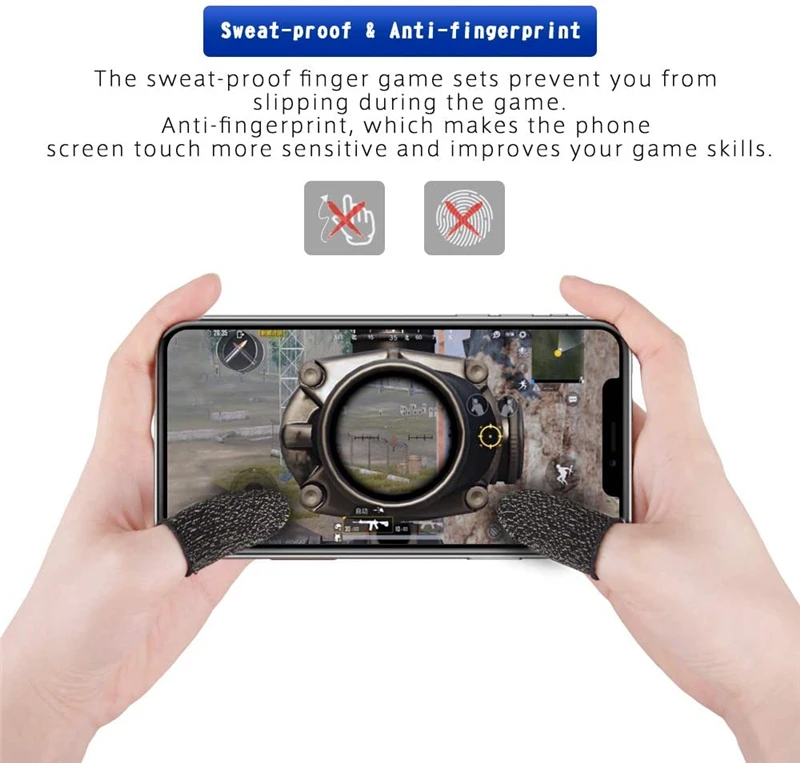 Gaming Trigger Controller 1 Pair L1 R1 Breathable Mobile Game Controller Finger Sleeve Touch Trigger for Fortnite PUBG Mobile Rules of Survival Gatillos