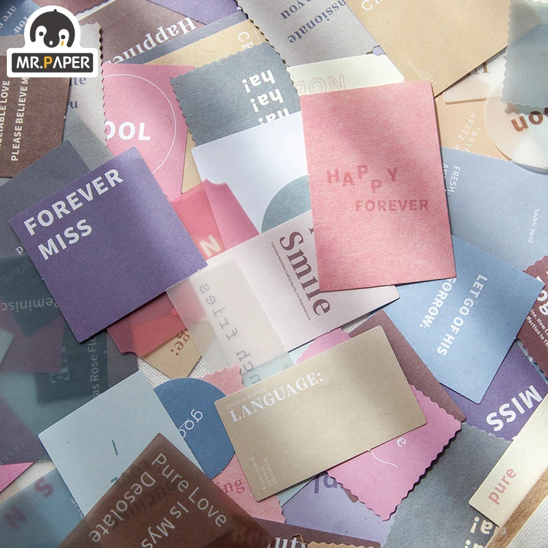 Mr.paper 8 Styles 40pcs Stickers Paste Ins Style Multi-pattern many colours Creative Bullet Journal Scrapbooking Deco Stickers afbeelding