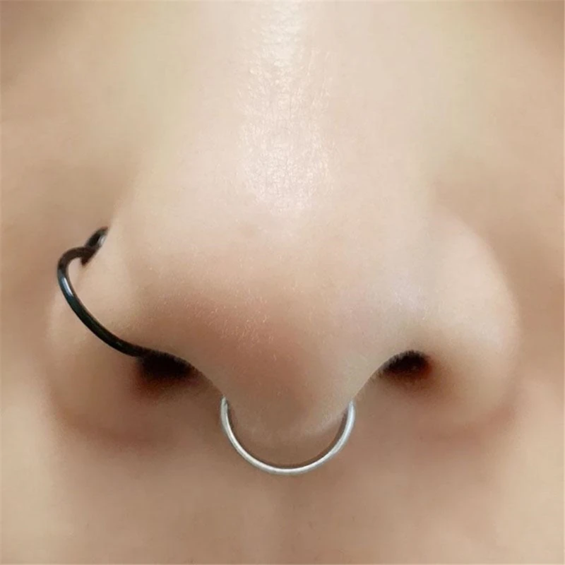 New 1pc Medical Steel Titanium Steel Sexy Open U Shape Semicircle Ear Clip Nasal Clip Nose Ring Nose Stud Piercing Jewelry Gift-4