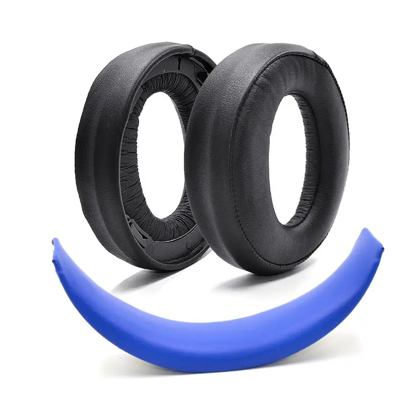 Мягкие поролоновые накладки на наушники, подушечки для наушников SONY Gold, беспроводные наушники PS3 PS4 7,1 - Цвет: Синий
