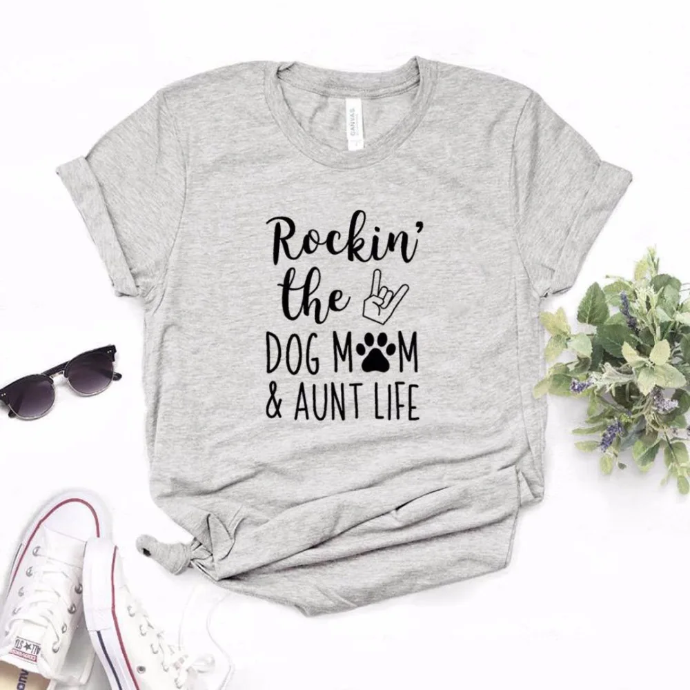 Женская футболка с принтом собаки, мамы и тети, хлопковая забавная футболка хипстера, подарок леди Юн девушка, 6 цветов, топ, футболка, ZY-563