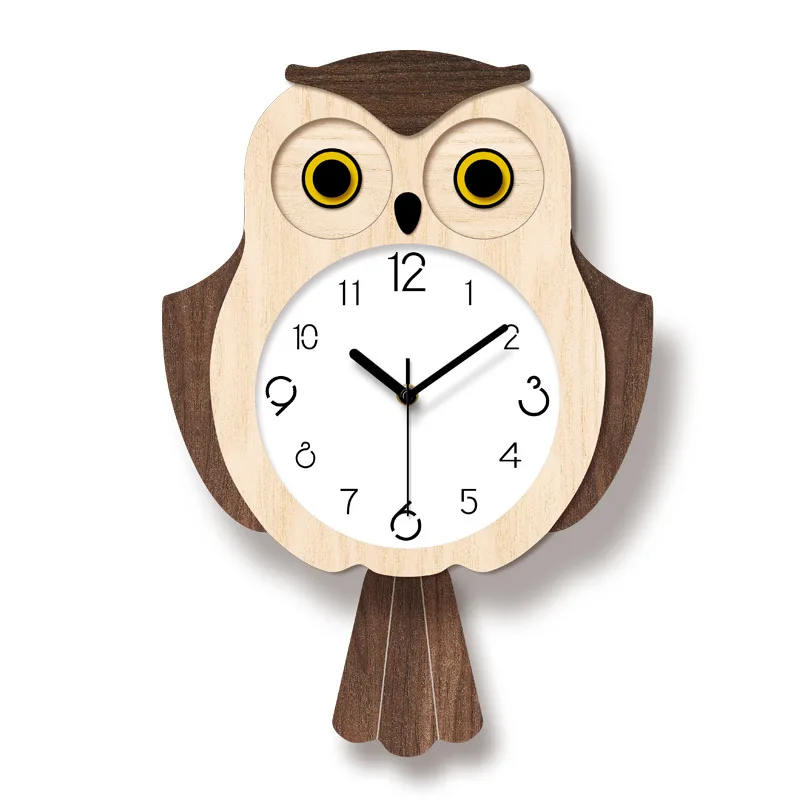 

Cute Cartoon Animal Owl Shape Acrylic Digital Wall Clock Modern Design Living Room Hanging Clock Friend New Room Gift Decor