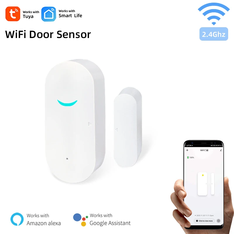

Tuya Smart Wifi Door Open Closed Sensor,Security Alert Alarm Window Detector,APP Notification,Alexa Google Home Remote Control