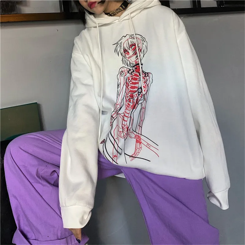 Lychee Harajuku повседневные свободные женские флисовые толстовки с капюшоном с героями мультфильмов для девочек женские флисовые толстовки с капюшоном весенне-осенние женские флисовые Топы