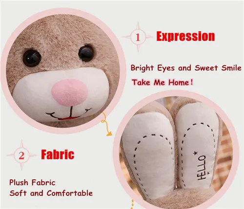 Fancytrader 59'' JUMBO Kawaii Giant Stuffed Rabbit Plush Toy Doll Cute Anime Bunny Hugging Pillow for Girl Gift Decoration 150cm (21)