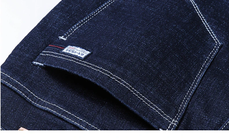 VROKINO бренд Новые мужские джинсы для отдыха модные бизнес эластичные джинсы Прямые классические брюки мужские синие черные джинсы 44