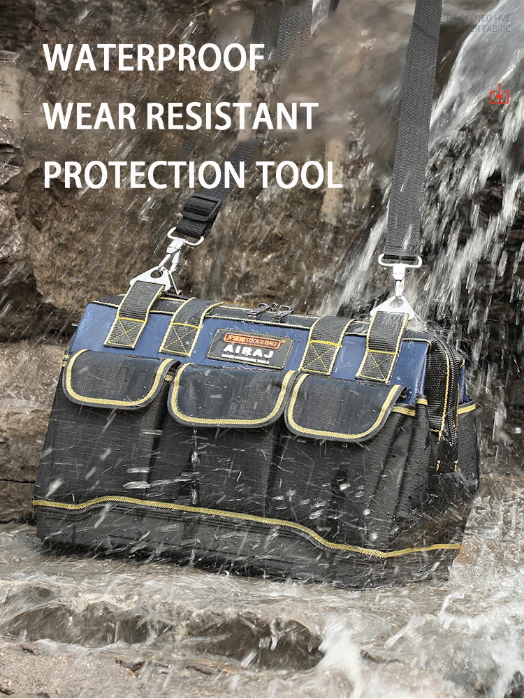 AIRAJ Tool Bag Waterproof Tool Bag Adjustable Shoulder Strap Collapsible Wear-resistant DurableElectrician Tool Bags