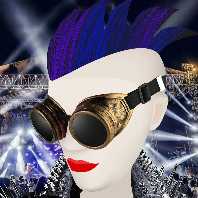 Модные праздничные солнцезащитные очки в стиле панк стимпанк-рок Необычные