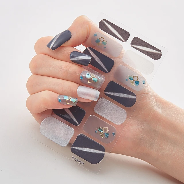 Four Sorts of Nail Stickers Fashion Nail Wraps Self Adhesive Manicure Decoracion Nail Strips Nail Sticker Set Nail Art DQ3-04