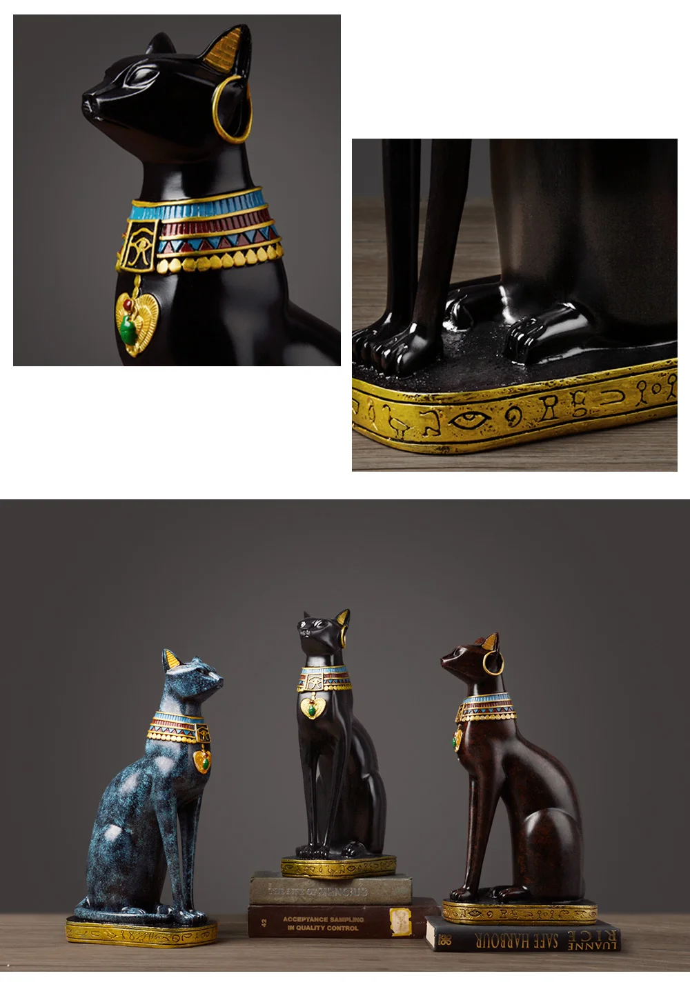 Egyptian Cat resin craft vintage home decor Modern Vintage Baster goddess god pharaoh figurine statue for table ornaments Gift