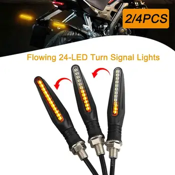 

Motorcycle Turn Signal 24 LEDs Lights Flowing High Brightness Light Indicators Warning Lamp Pack of 2 or 4pcs