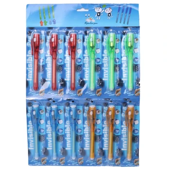 

Invisible Ink Pen Built in UV Light Magic Marker Spy Secret Message Tool Set New