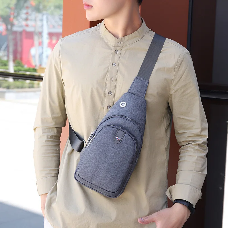 

Chest bag men's new Korean casual mini slant bag nylon waterproof Oxford cloth men's bag small one-shoulder carry-on bag