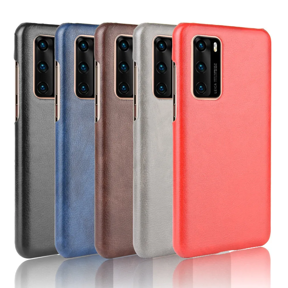 Модный жесткий чехол из искусственной кожи с зернистой фактурой для Huawei P20 P30 P40 P50