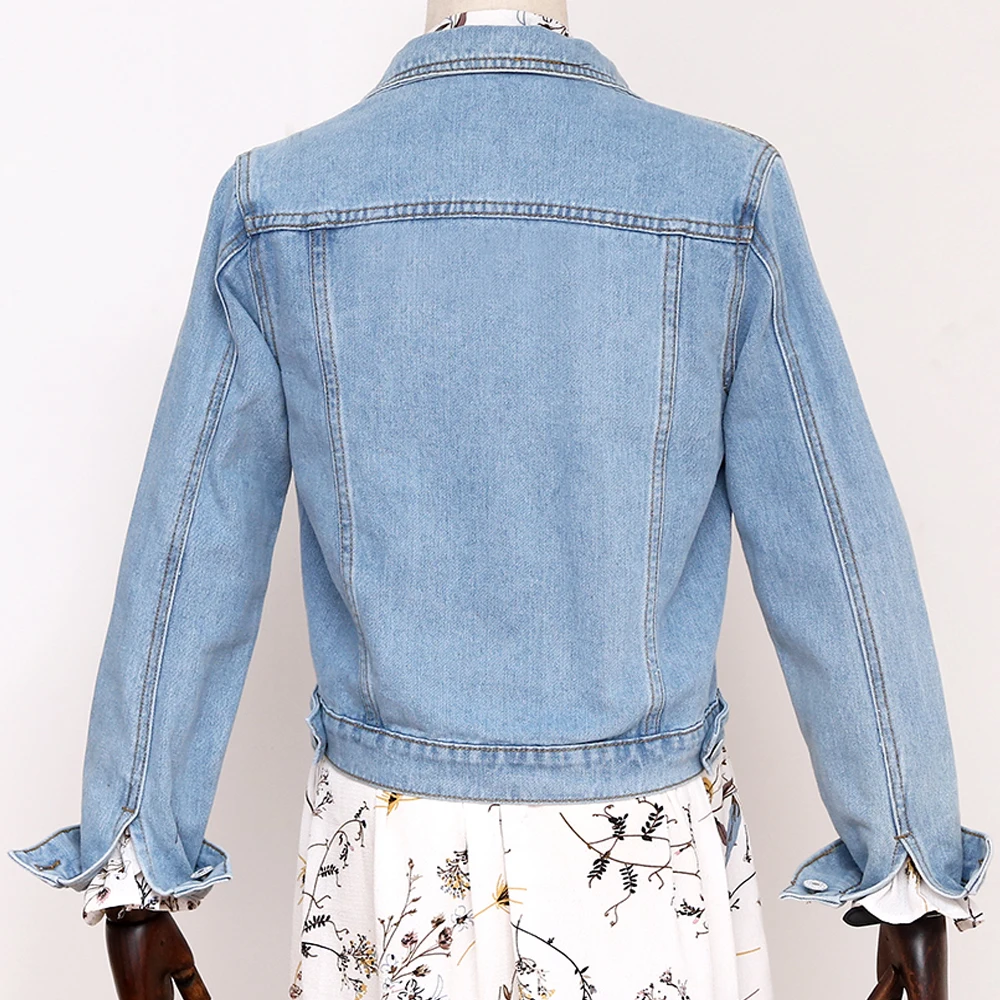 Jeans Jacket Women Green 2020 Autumn Woman Denim Jean Womens Coats Basic Jackets Female Slim Stretch Short Coat Feminina Clothes