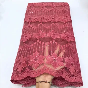 

Green Milk Silk Lace African Nigerian Net Lace Fabric With Sequins High Quality French Mesh Lace Fabric For Wedding Sewing pink