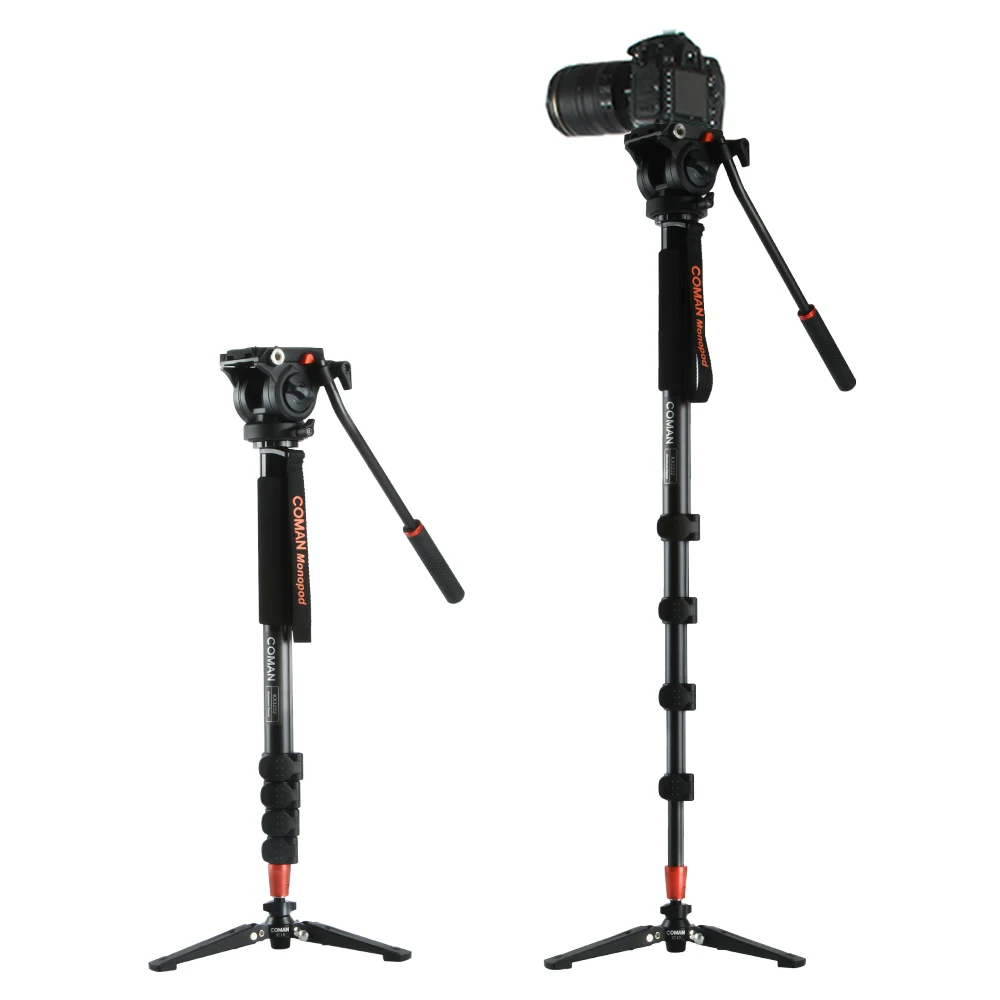 

Coman KX3232 Aluminum Alloy Tripod Video Monopod with Fluid Pan Head + 3 Feet Support Unipod Holder for Canon Sony Nikon DSLR