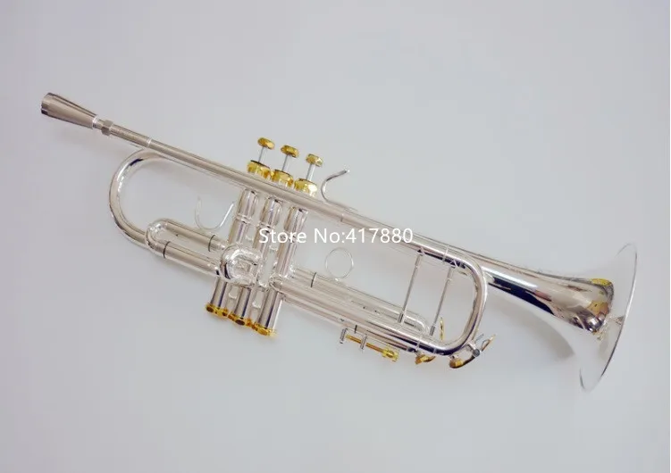 Hot Sell Bach LT180S-72 Bb Small Trumpet Silver Golden Key Professional Music Instruments with case