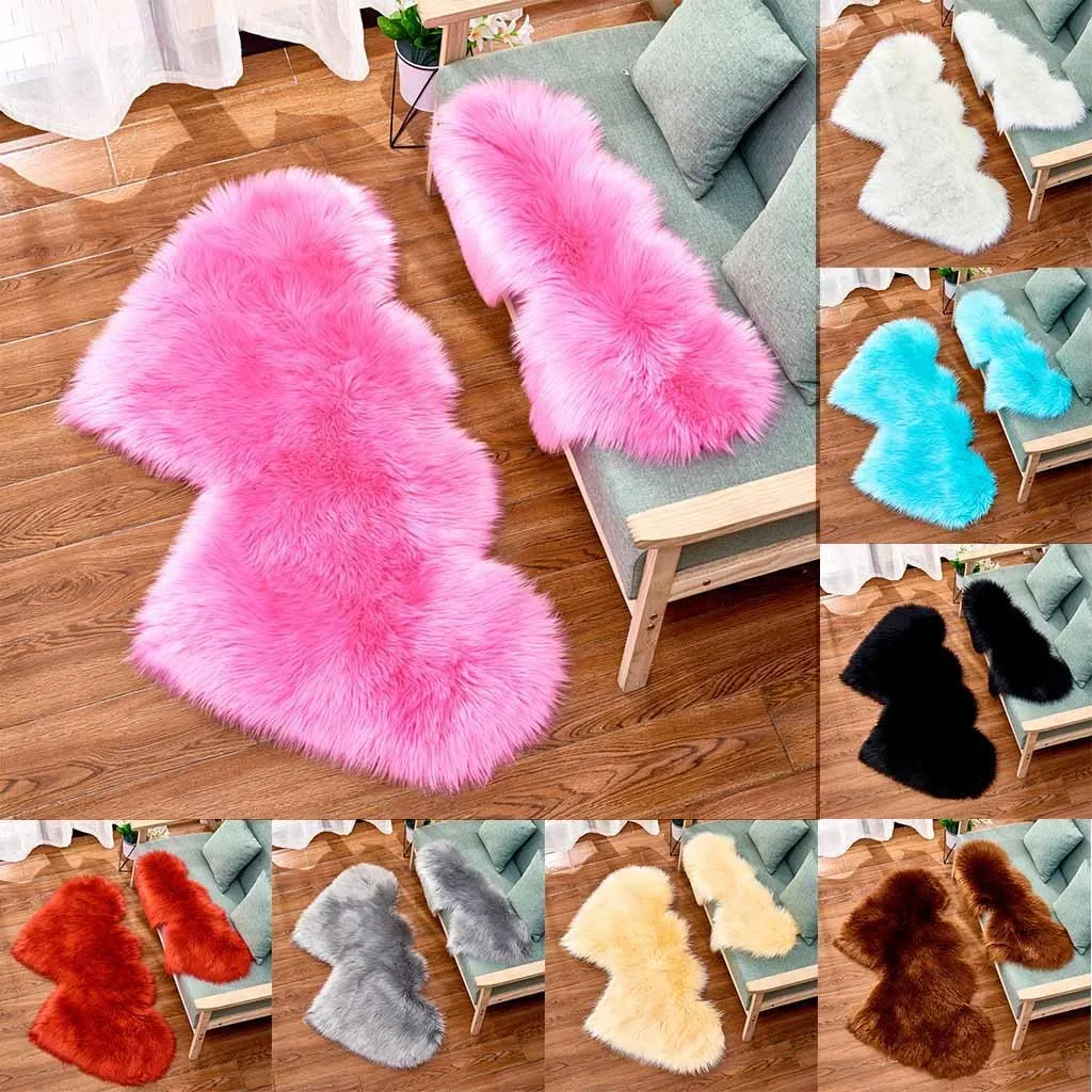 Гостиная спальня противоскользящие мягкие шерстяные имитация ковры из овчины с искусственным нескользящие для спальни, ворсистый ковер коврик ковер современный