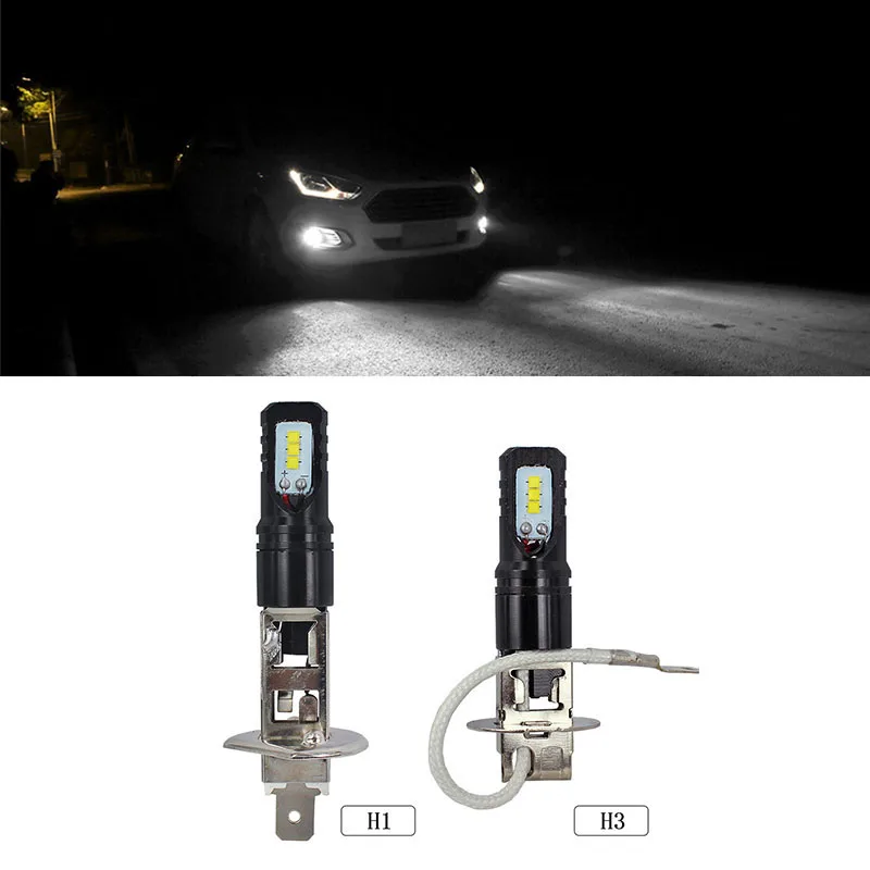 

H1 Led Bulb Car Light Replacement Bulbs H3 Fog Light White 80W 6500K 12V 24V Driving Fog Lamps Front Fog Lights for Cars