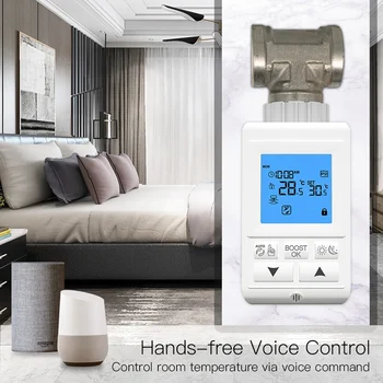 

Smart TRV Thermostatic Radiator Valve Controller Thermostat Wireless Voice Control Works with Alexa for Google Home