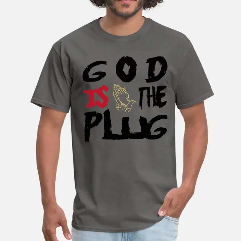 Дизайнерская мужская футболка с надписью God Is The Plug Красная для мальчиков и