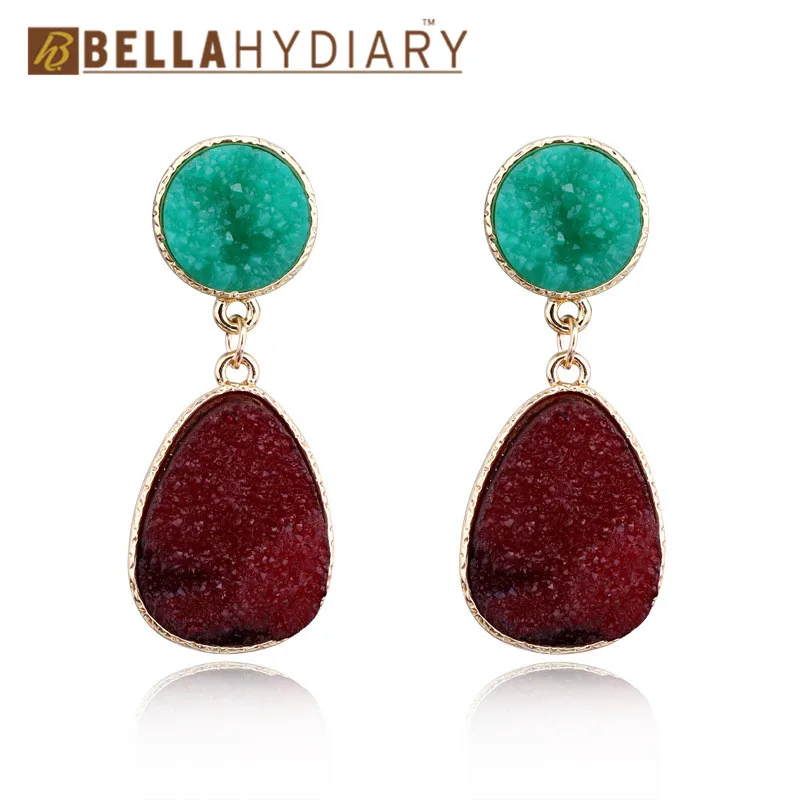 druzy earrings jewelry Ohrringe bijoux earings earring earing pendientes brinco big earrings vintage jewelry wedding earrings geometric earrings long earrings gifts for women resin earrings korean earrings (9)