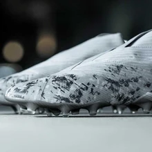 Мужские серебристые черные высокие лодыжки AG подошва уличные бутсы футбольные бутсы обувь футбольные бутсы