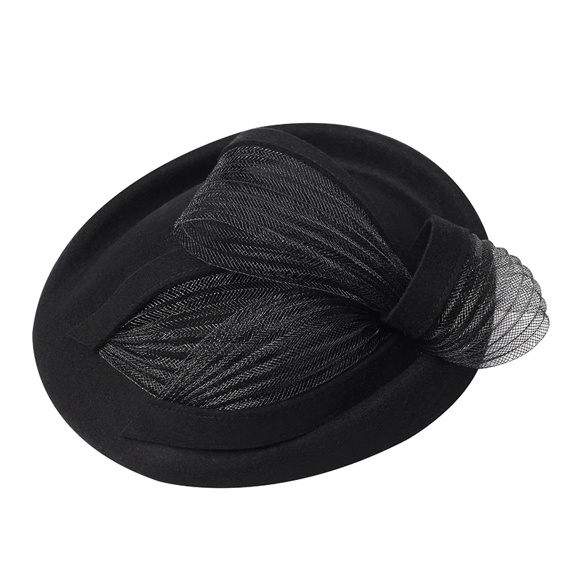Black H3532 женская шляпа Fedoras, Осень-зима, теплая шерстяная шапка, Корейская Высококачественная модная утолщенная шапка для покупок, женская элегантная Ретро Кепка s - Color: Black