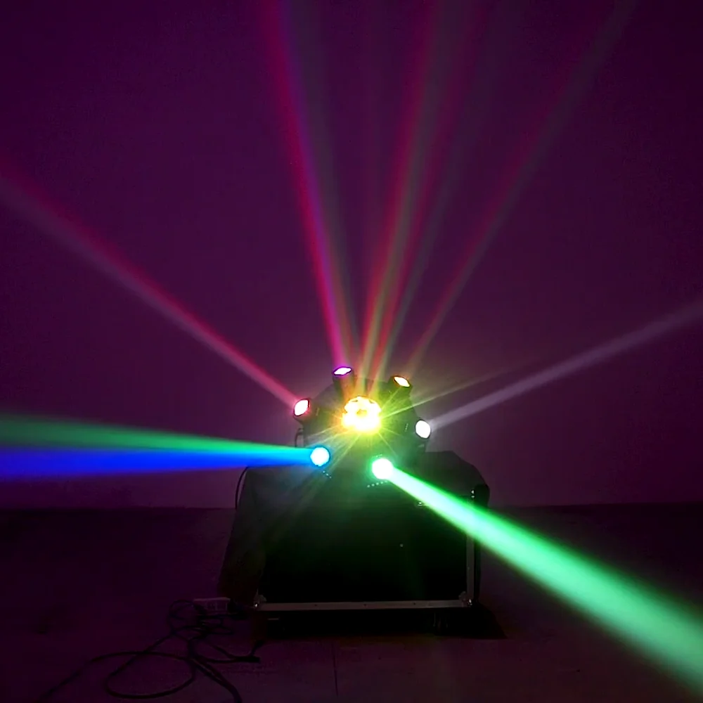 Светодиодный освещение DMX512 с вращающейся подвижной головкой светодиодный сценический эффект лампы 6x30 Вт RGBW световой луч для сцены для DJ диско День рождения свадьба