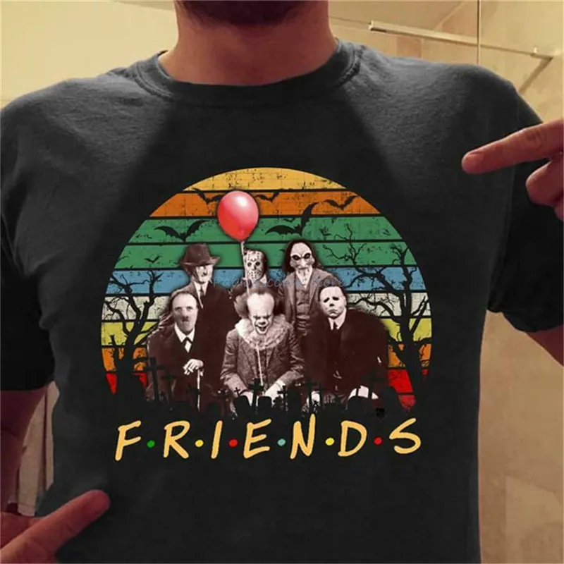 Чёрная футболка для Хэллоуина с пародией Джейсона из игры Horror Killer Squad It Myers Jason Friends