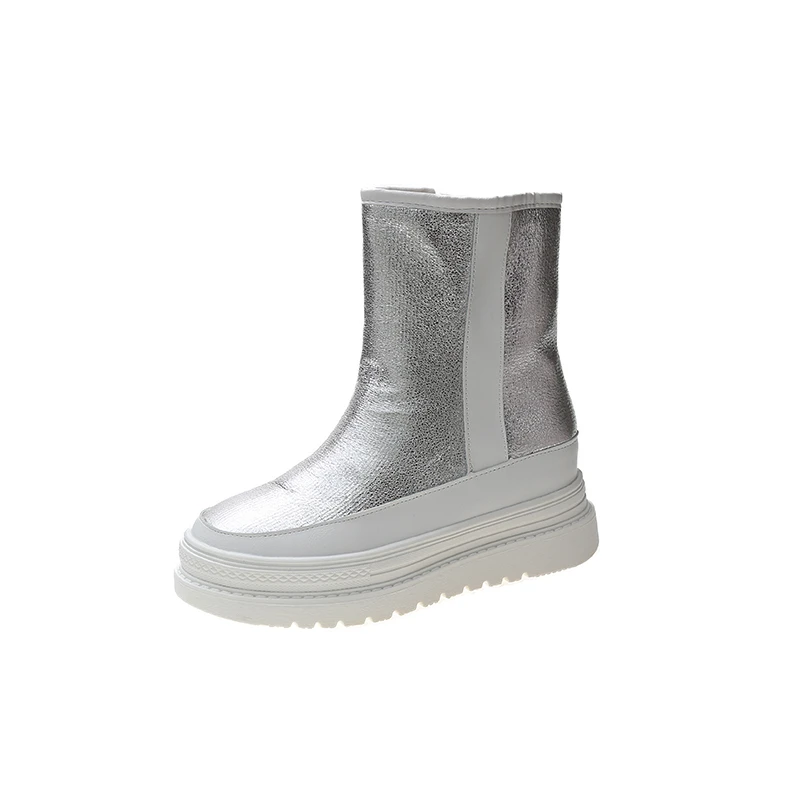 Botas de nieve cálidas para mujer, botines de plataforma con plantilla de  felpa, zapatos impermeables, color negro y plateado, invierno, 2019|Botas  de nieve| - AliExpress