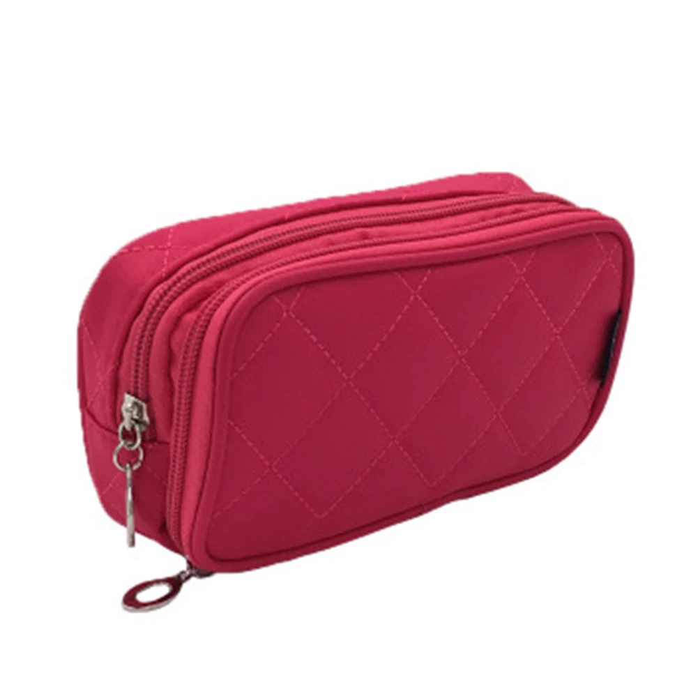 rose red Косметичка с зеркалом, нейлоновая, водонепроницаемая, косметическая, для туалетных принадлежностей, дорожная сумка, органайзер, Лучшая-WT - Цвет: rose red