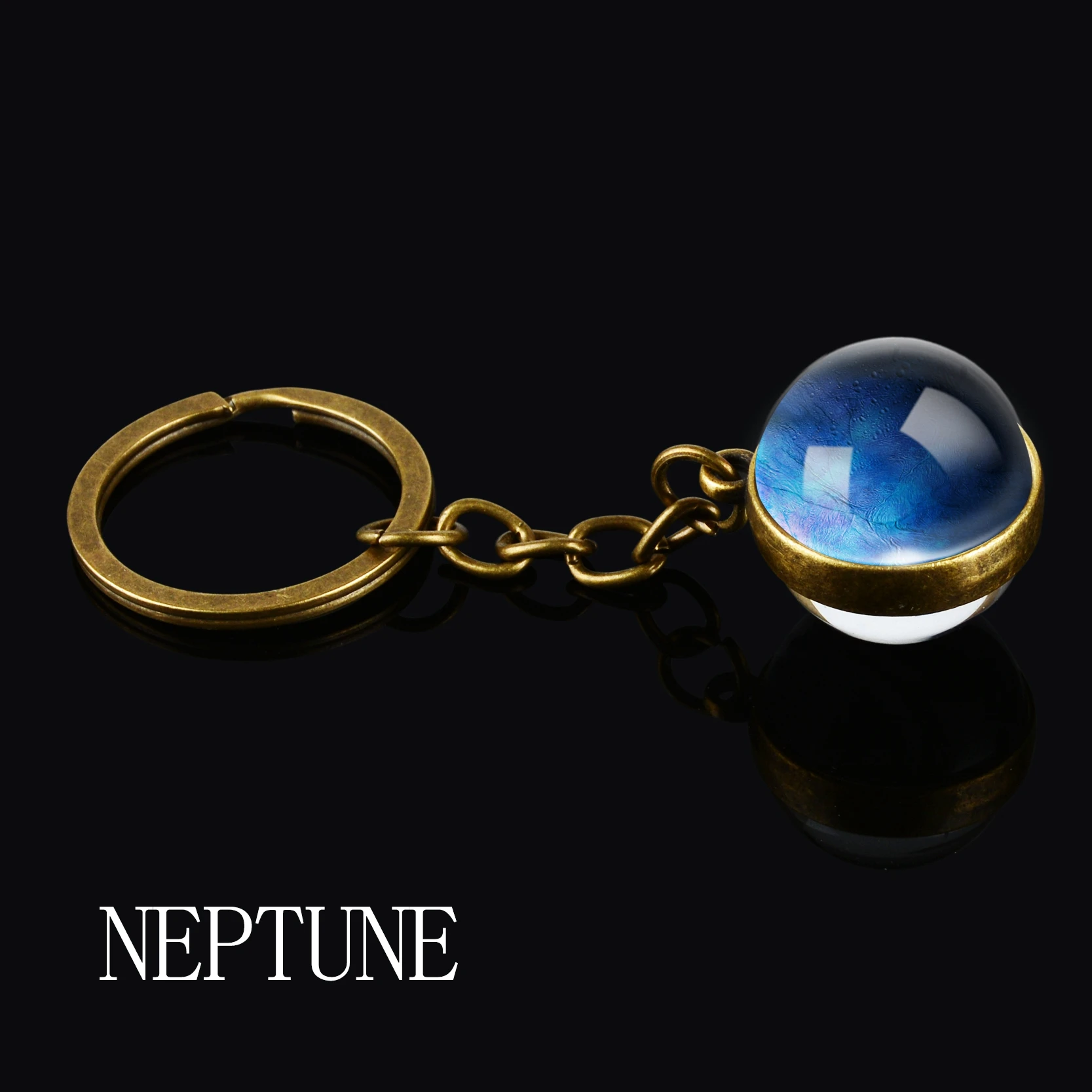 Винтажная солнечная система брелок для ключей «Планета» галактика Туманность Космос двухсторонний стеклянный шар подвеска брелок луна солнце земля Глобус брелок - Цвет: Neptune
