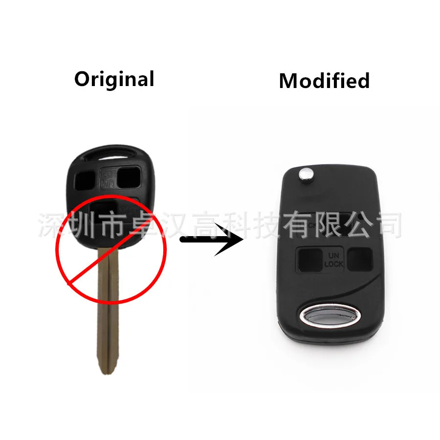For Toyota FJ Cruiser Fun Cargo Verso Instead of Original Factory Auto Car Key KETO New 3 Buttons Change Car Key Shell For Toyota FJ Cruiser Fun Cargo Verso Instead of Original Factory Auto Car Key KETO New 3 Buttons Change Car Key Shell