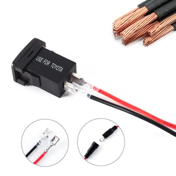 

Quick LED Display For Smartphone Electric Car Charger Audio Safe Adapter Socket Vehicle With Voltage Measurement Dual USB