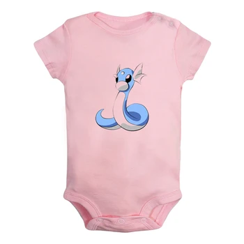 

Cute Cartoon Pokemon Dratini Gyarados Lapras Design Newborn Baby Boys Girls Outfits Jumpsuit Printing Infant Bodysuit Clothes