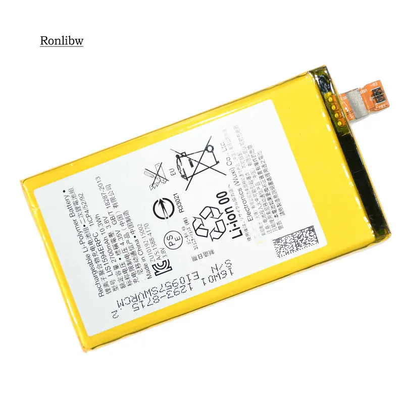 Сменный аккумулятор Ronlibw 2700 мАч LIS1594ERPC для Sony Xperia Z5mini XA Ultra C6 F3216 F3215 F3216Xc Xmini F5321 Z5C
